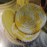 4 Coasters in crochet holder Chameleon Creates