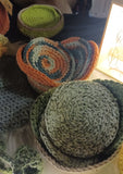 4 Coasters in crochet holder Chameleon Creates