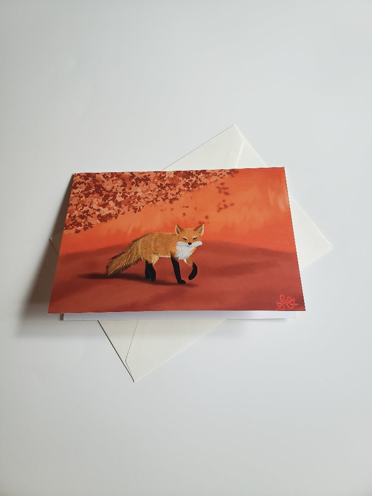 VALLEY OF FOXES - ORIGINAL ART PRINT GREETING CARD