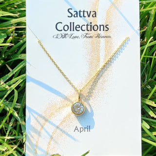 Sattva Collections necklace card on grass