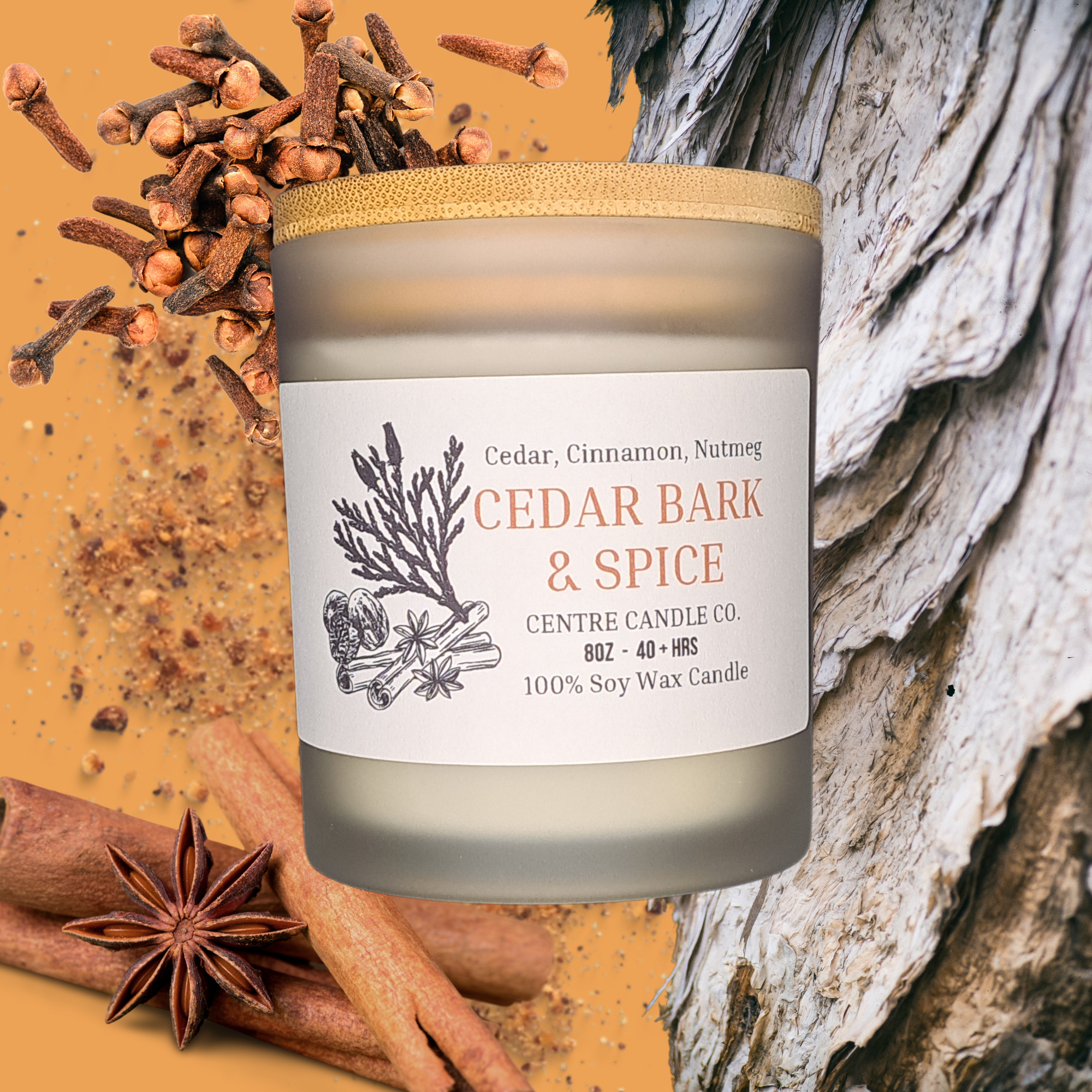 Centre Candle Co. - Cedar Bark & Spice 8oz Candle