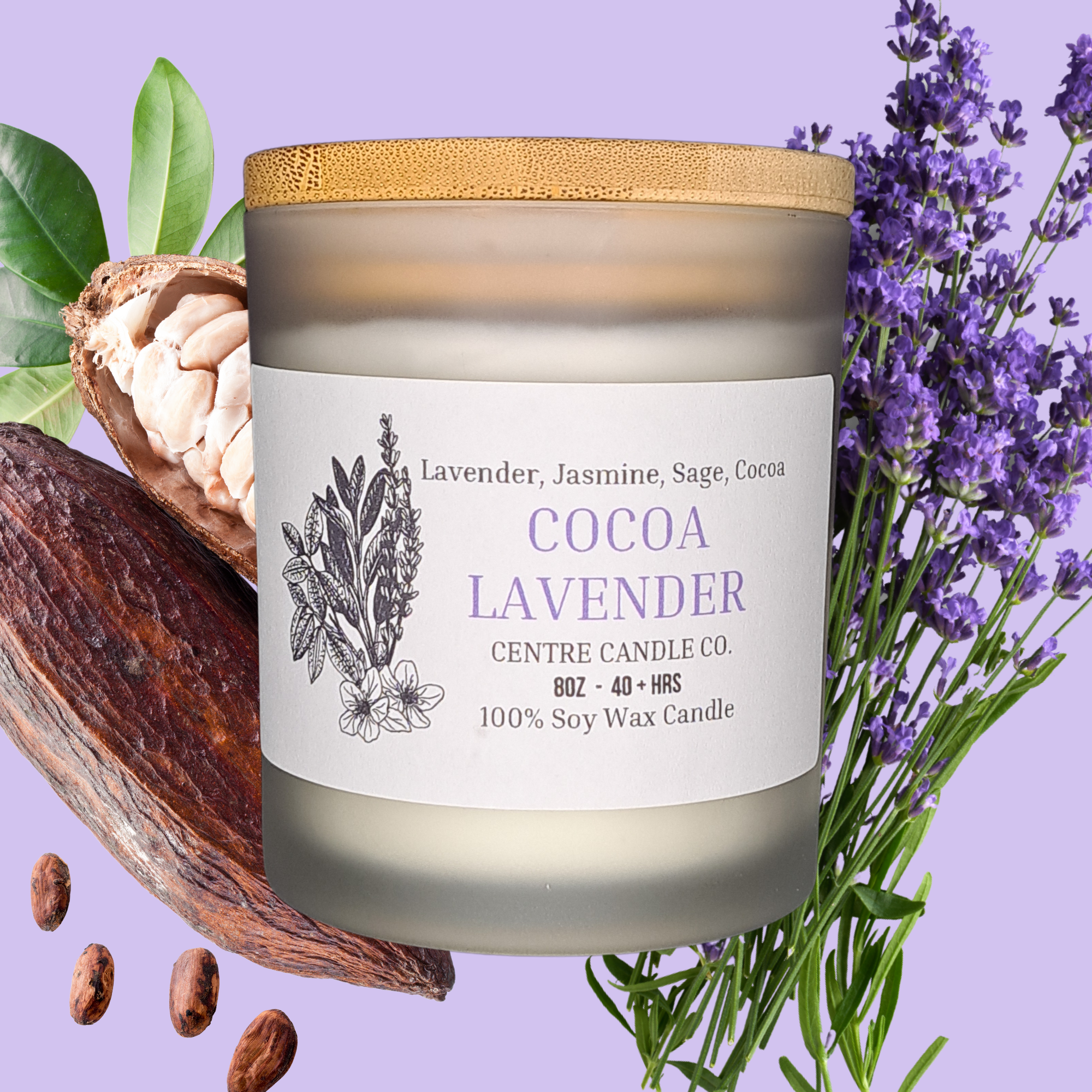 Centre Candle Co. - Cocoa Lavender 8oz Candle