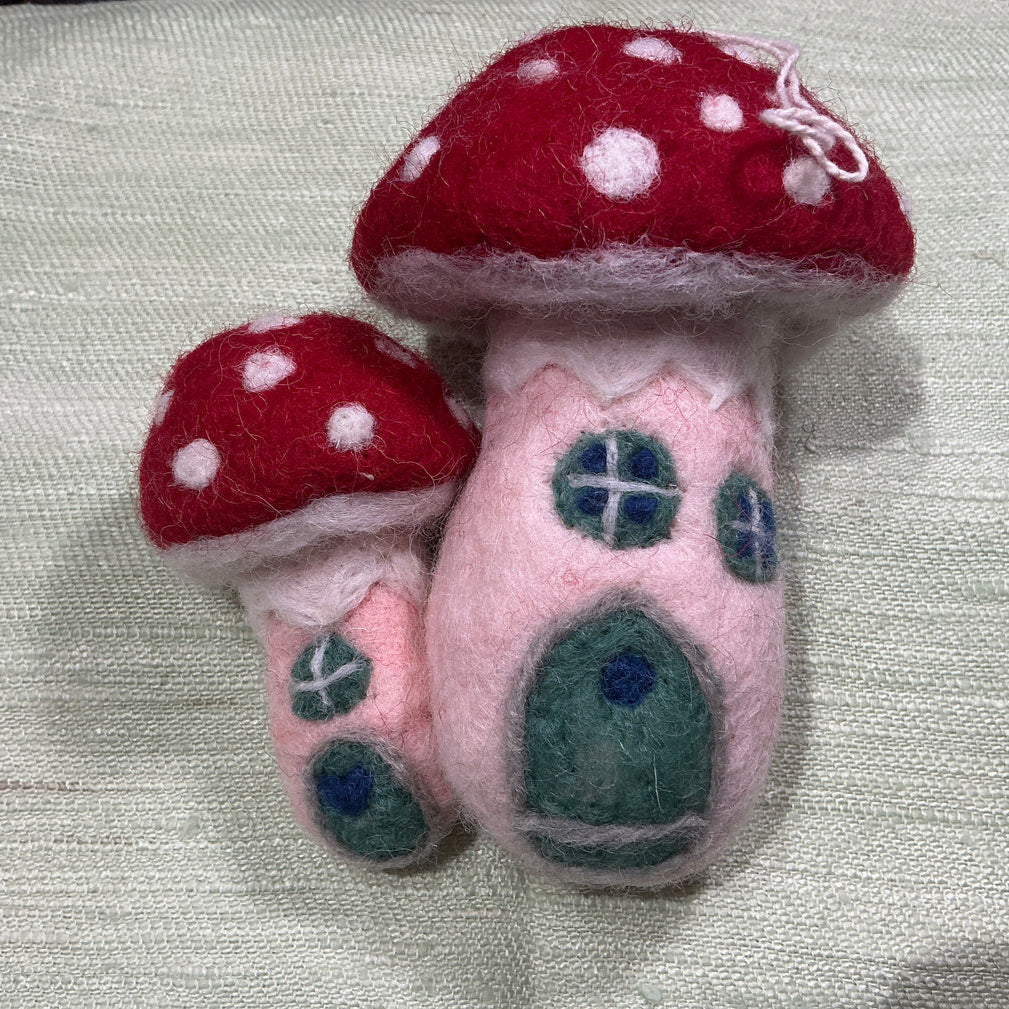 wool mushroom house ornament