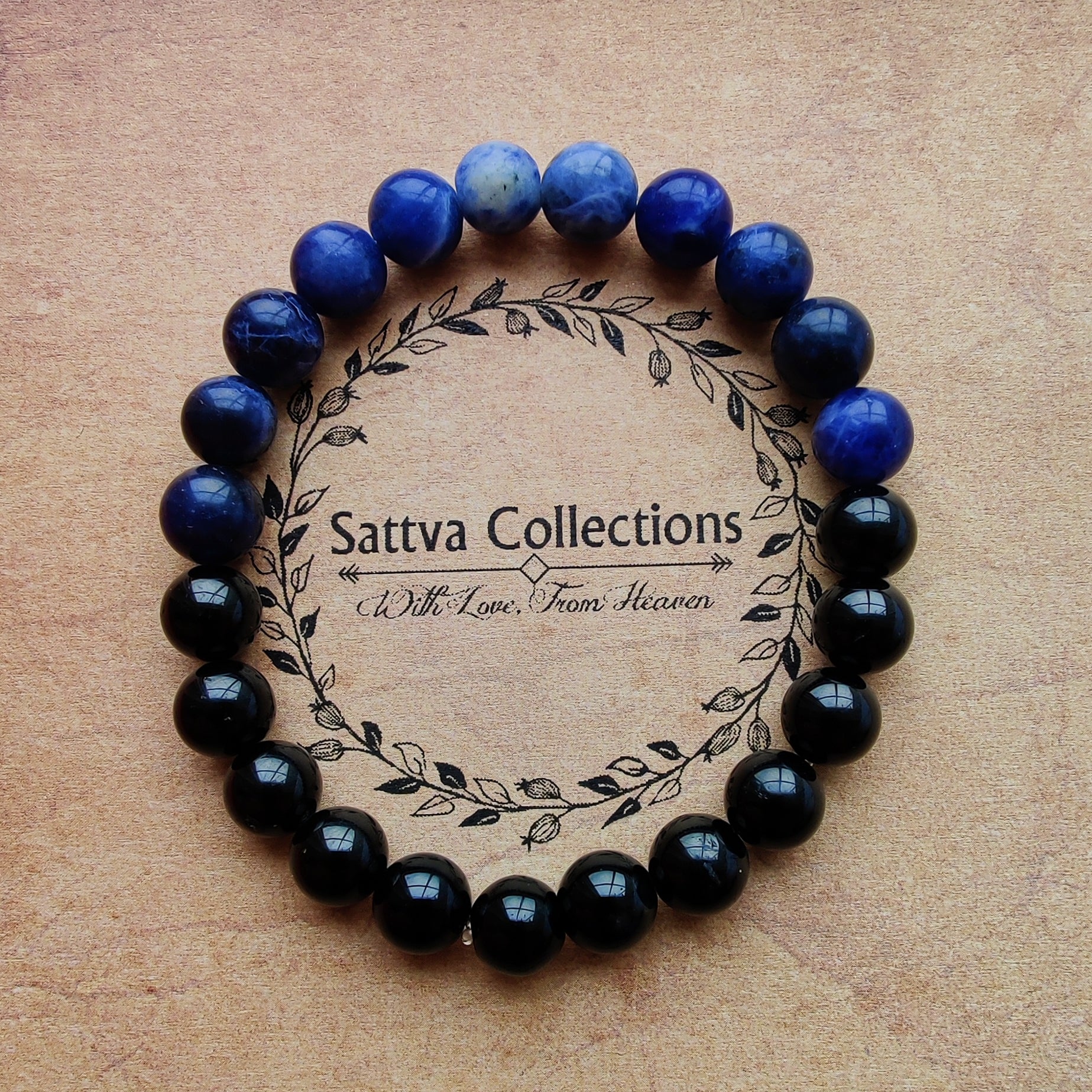 Heart of Calm - Gemstone Bracelet Sodalite & Black Tourmaline