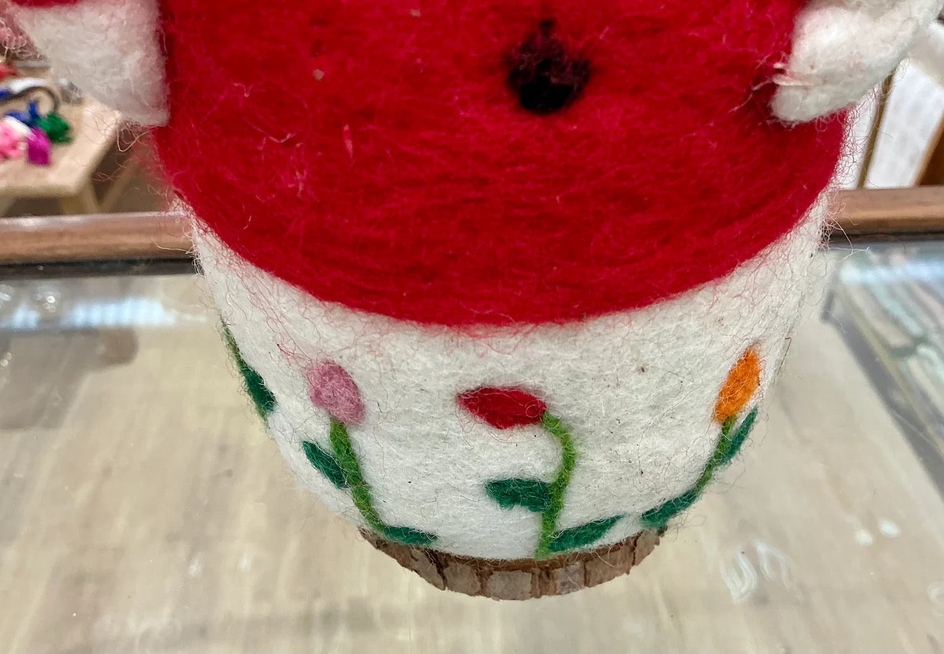 Tall Mistletoe Hat Snowman Wool Decor