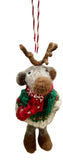 Wool Knitted Sweater Moose Ornament