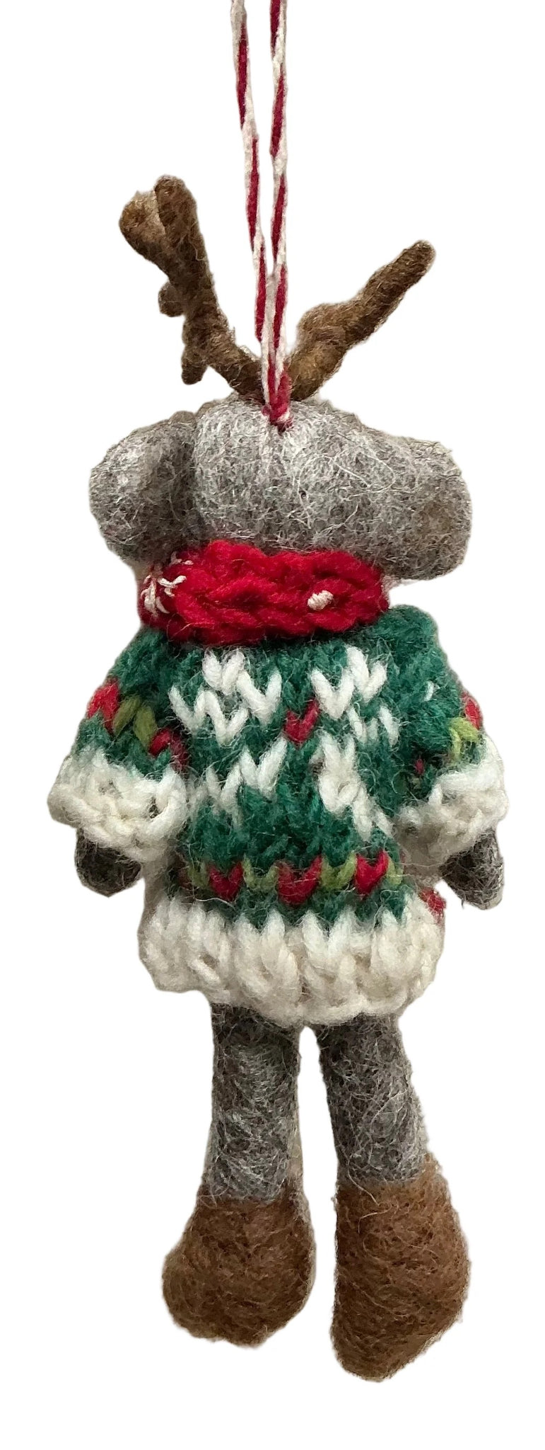Wool Knitted Sweater Moose Ornament