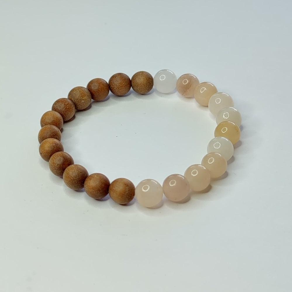 Heartwood - Gemstone Bracelet Pink Aventurine and Sandalwood