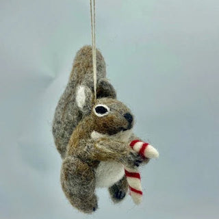 Wool Holiday Squirrel Ornament