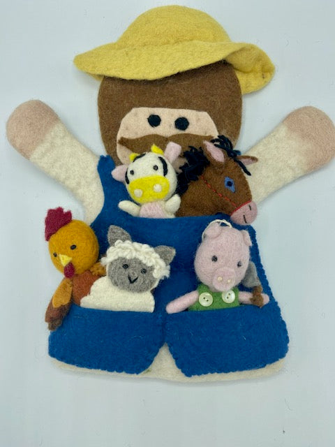 Farmer with 5 3D Finger Puppets/Ornaments - She Sells Sanctuary