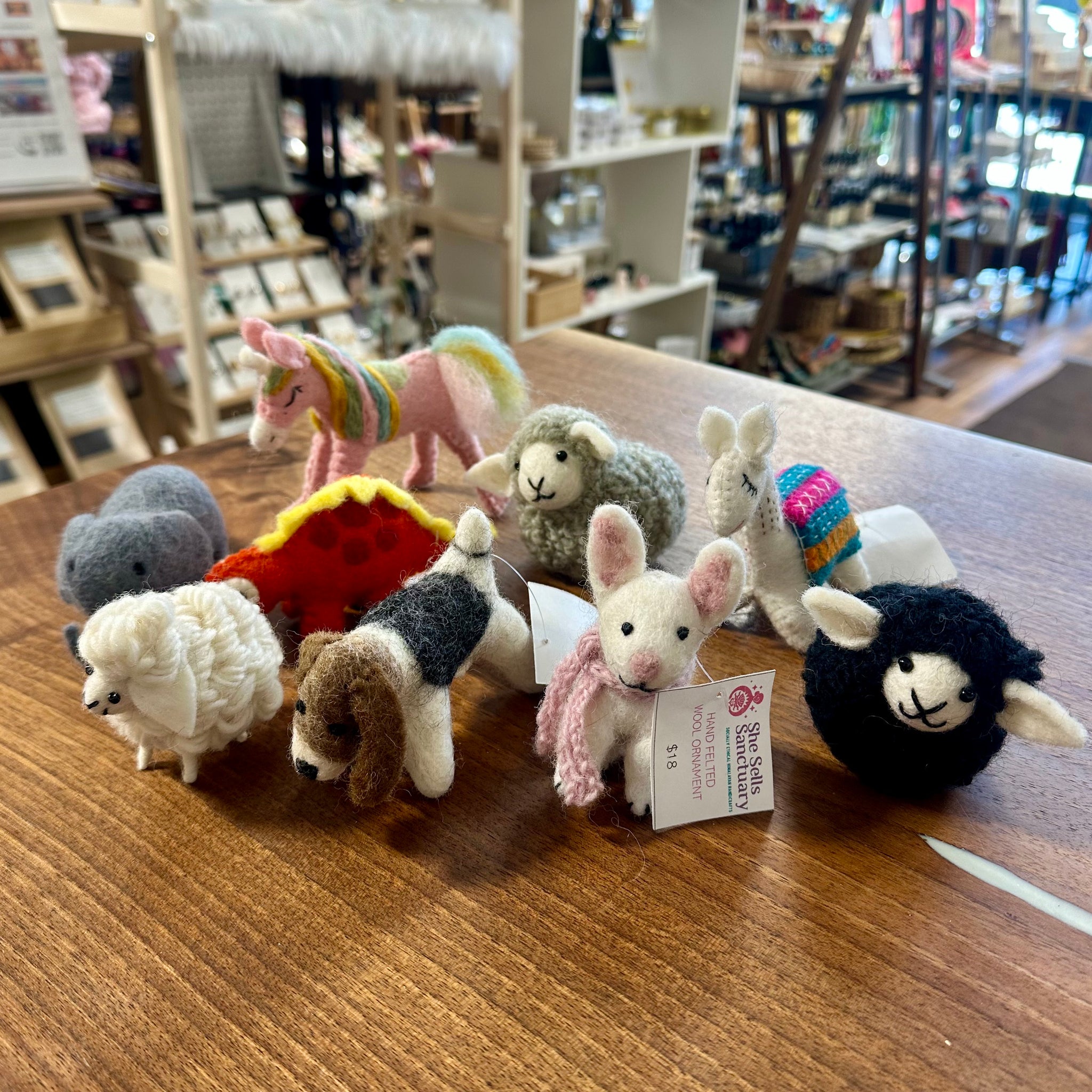 standing wool toys