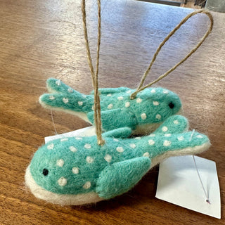 Wool Spotted Blue Whale Ornament