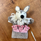 Wolf with 3 Little Pigs Hand Puppet