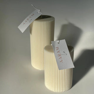 Ribbed Pillar Candle