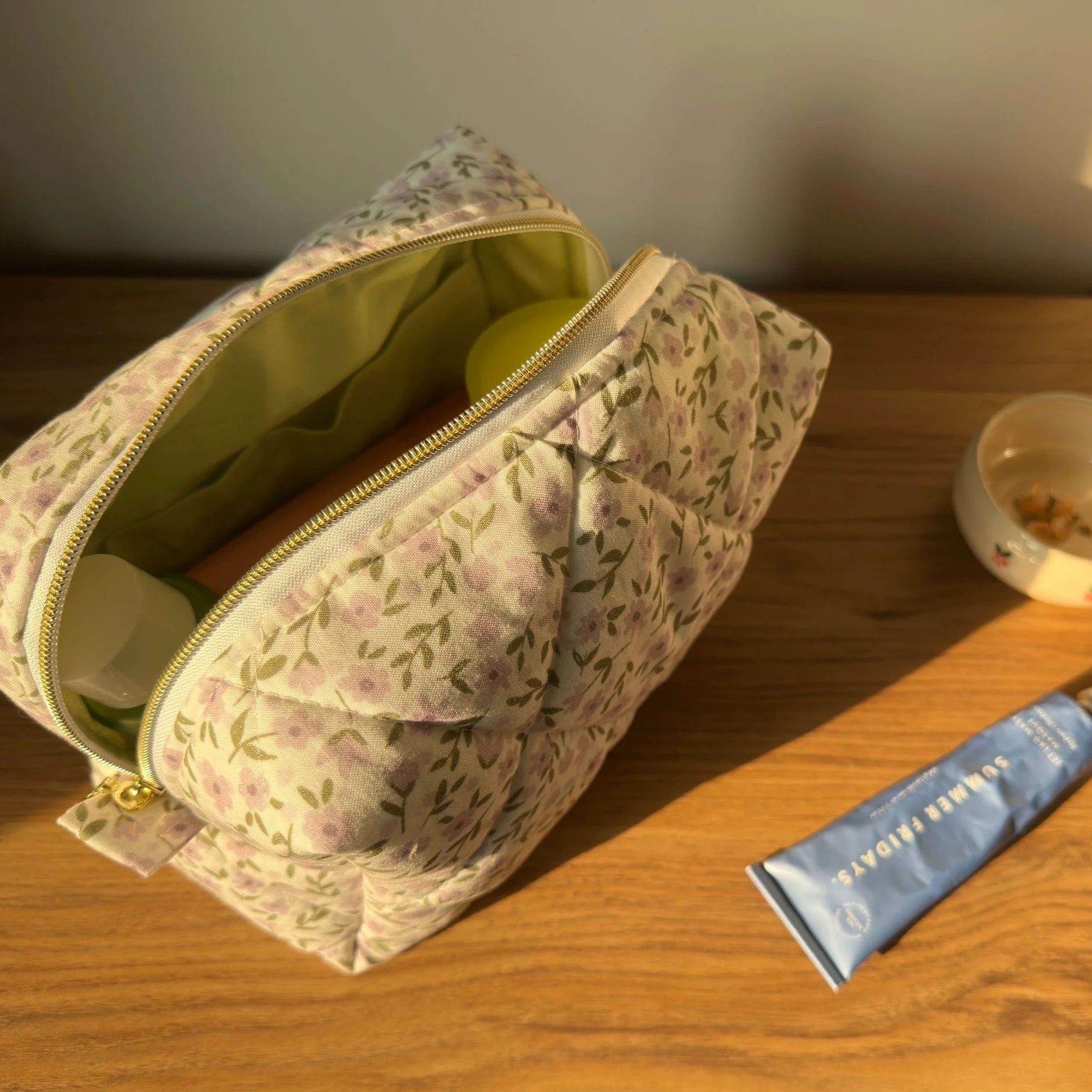 hand quilted makeup bag 