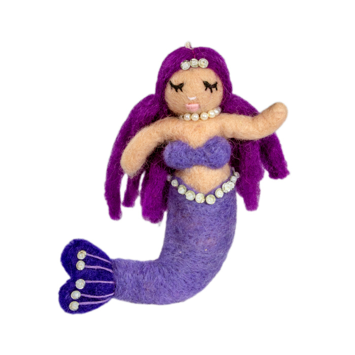 Purple Mermaid Ornament
