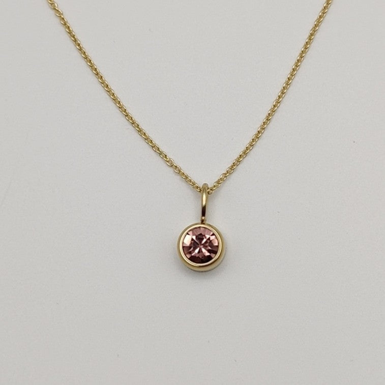 October - Birthstone Necklace Pink Tourmaline