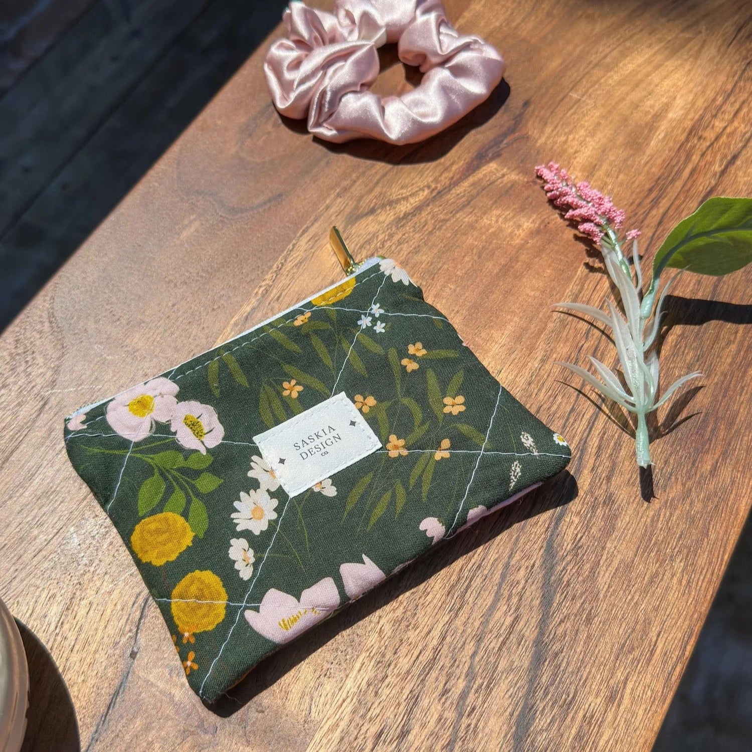 Handmade Primrose Quilted Zipper Pouch