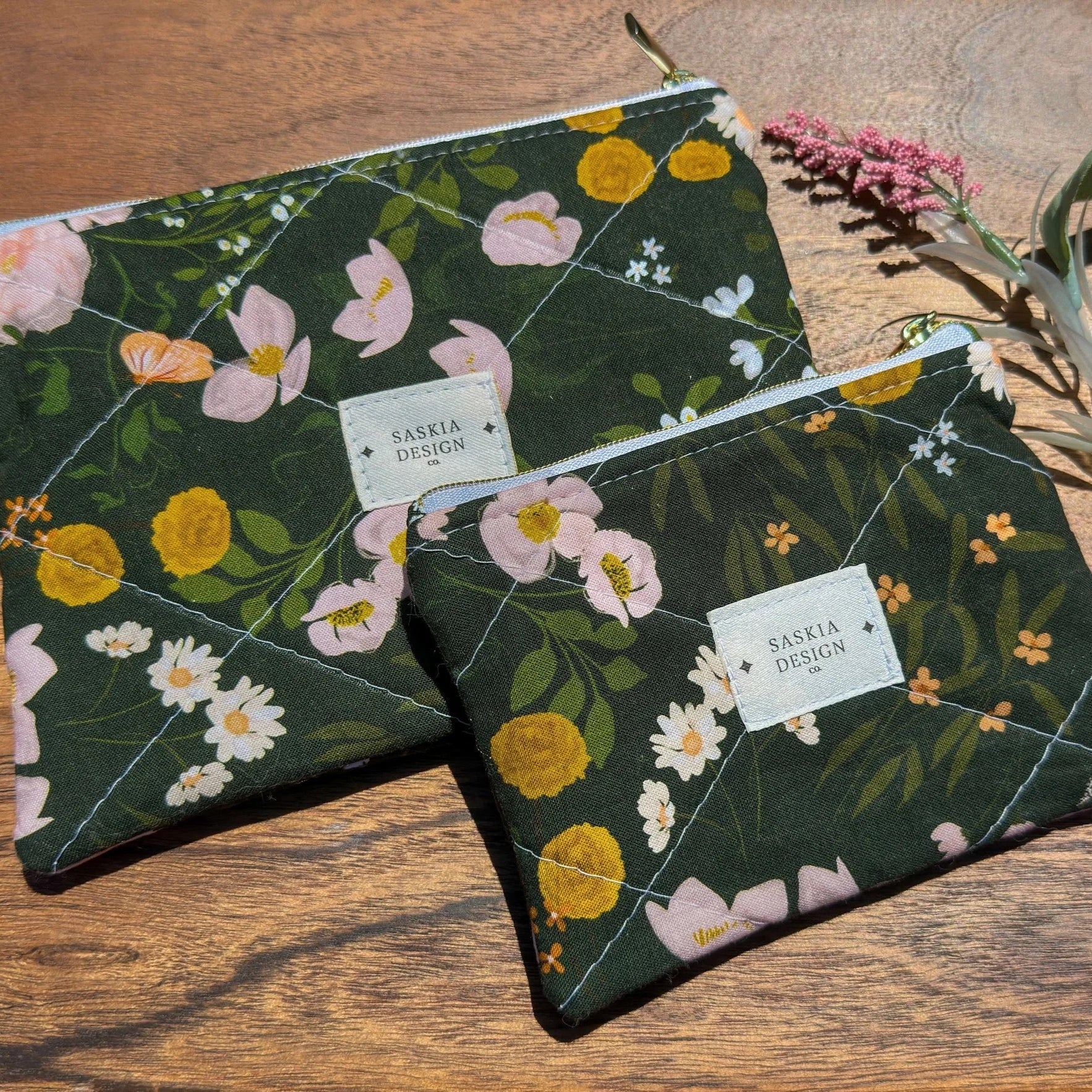 Handmade Primrose Quilted Zipper Pouch