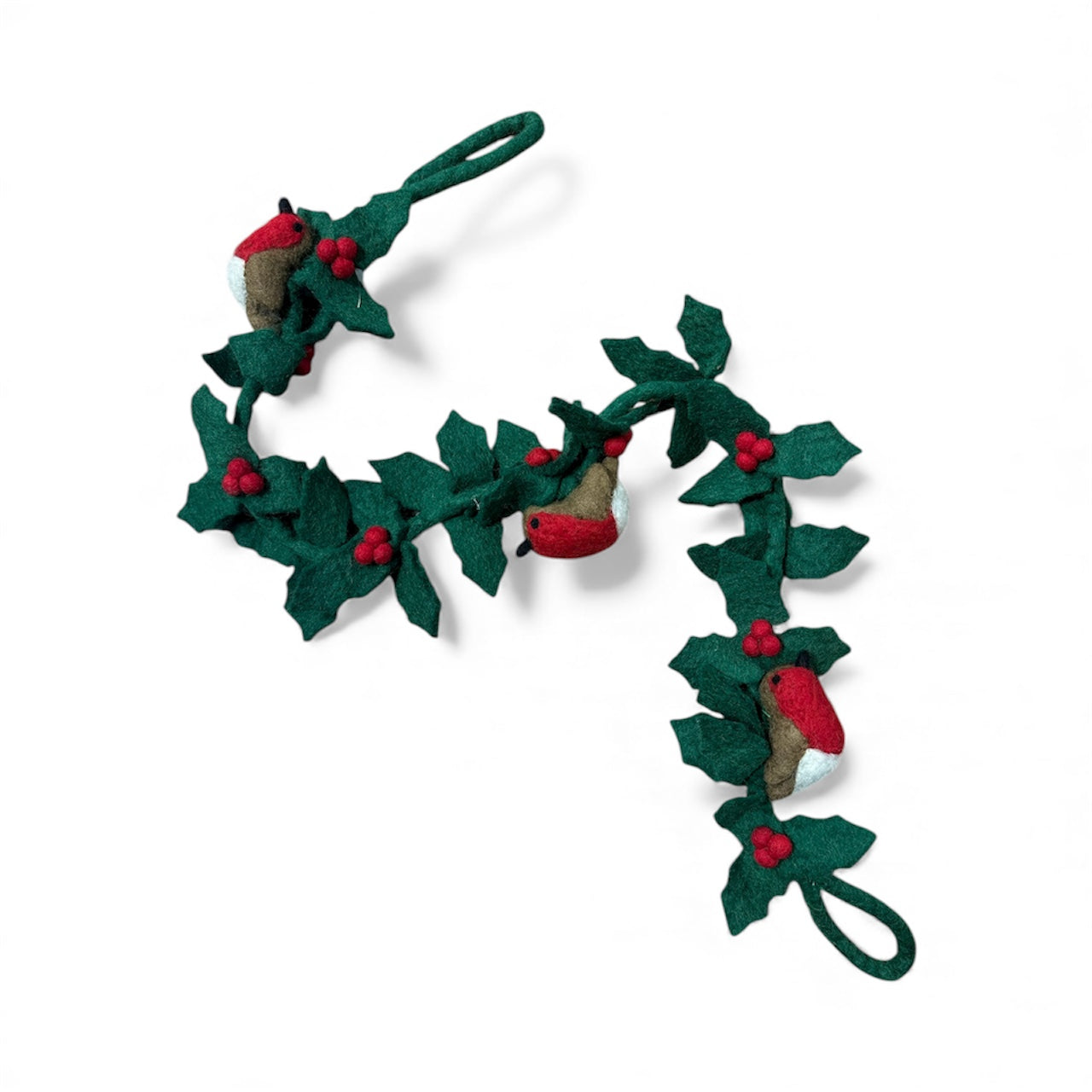 Mistletoe Cardinal Wool Garland