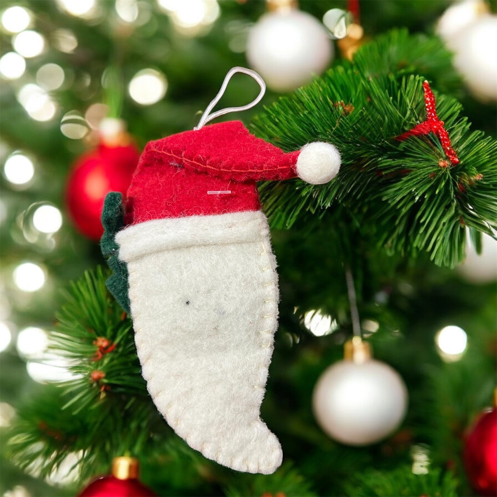 Wool Santa Face Ornament