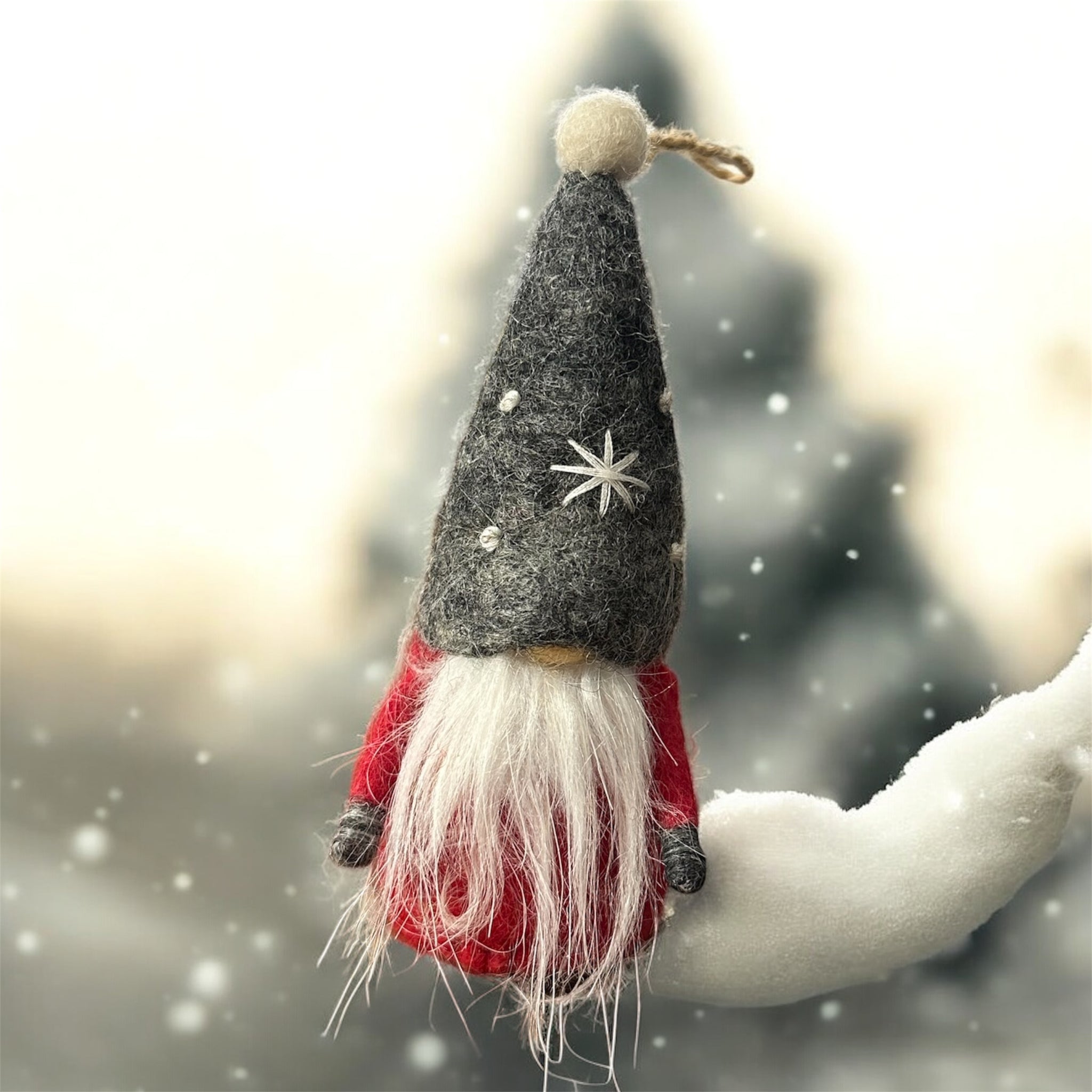 Handcrafted Wool Mini Gnome Ornament