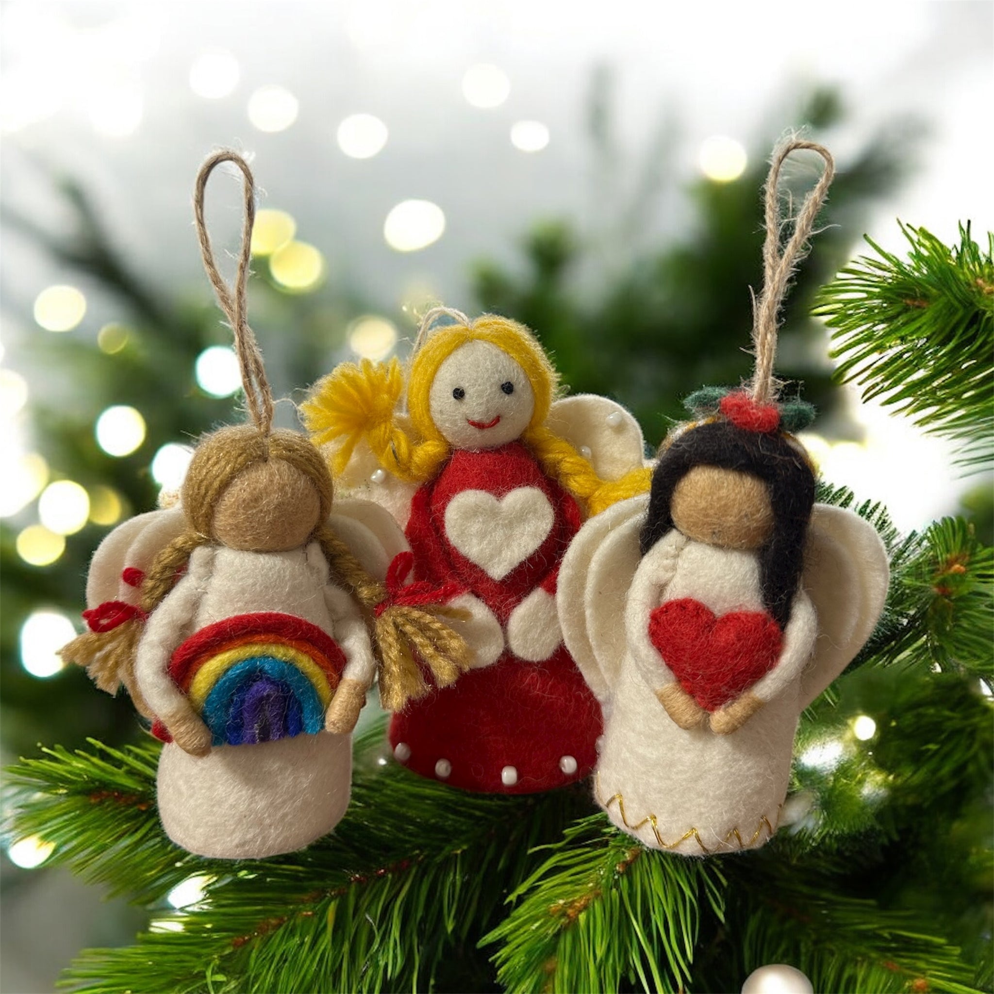 Wool Angel Finger Puppet Ornament