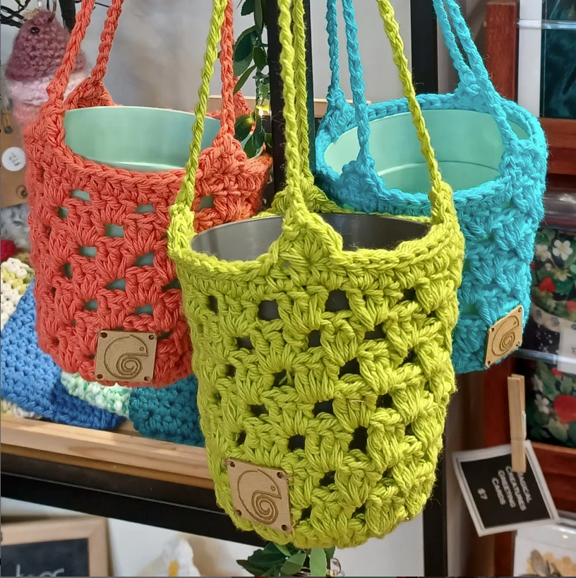 Crochet hanging plant holder