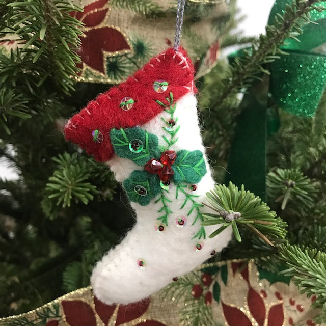 Embroidered Stocking Ornament