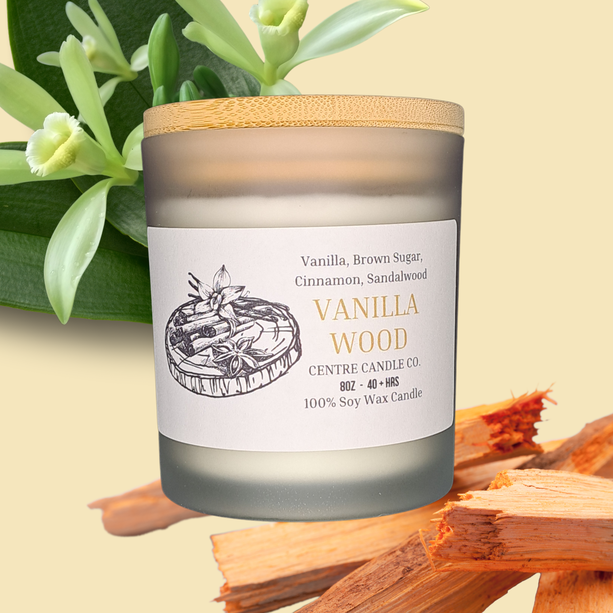 Centre Candle Co. - Vanilla Wood 8oz Candle