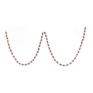 Holiday Red, White, Green Ball Wool Garland