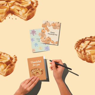 thankful for you ...and pie, thanksgiving greeting card A2 blank inside