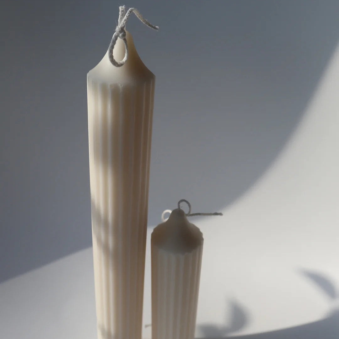 Tall Ribbed Pencil Candle