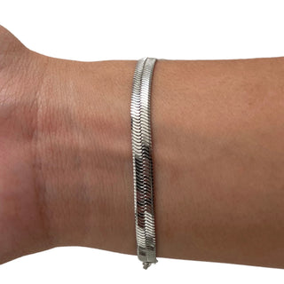 Silver Herringbone Bracelet