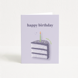 nhelle studio - make a wish birthday card - purple - cake - cute - gift