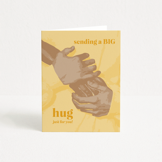 nhelle studio - big hug greeting card - yellow - illustrated - gift