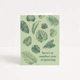 nhelle studio - another year of growing birthday card - plants - green - minimal - gift