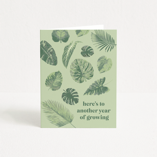 nhelle studio - another year of growing birthday card - plants - green - minimal - gift