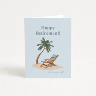 happy retirement island | cute minimal congrats greeting card | A2 blank inside