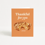 thankful for you ...and pie, thanksgiving greeting card A2 blank inside