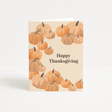 happy thanksgiving pumpkins, thanksgiving fall  greeting card A2 blank inside