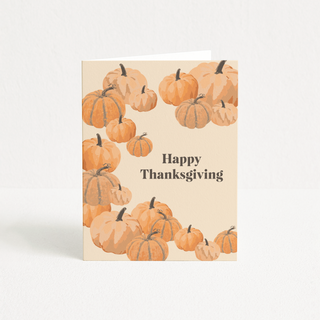happy thanksgiving pumpkins, thanksgiving fall  greeting card A2 blank inside