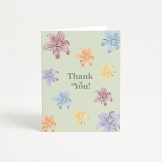 floral thank you greeting card handmade in canada
