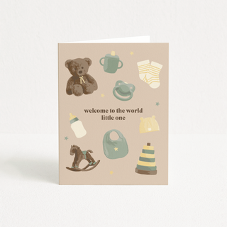 welcome to the world little one card handmade in canada