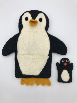 Penguin with Baby Hand Puppet - She Sells Sanctuary