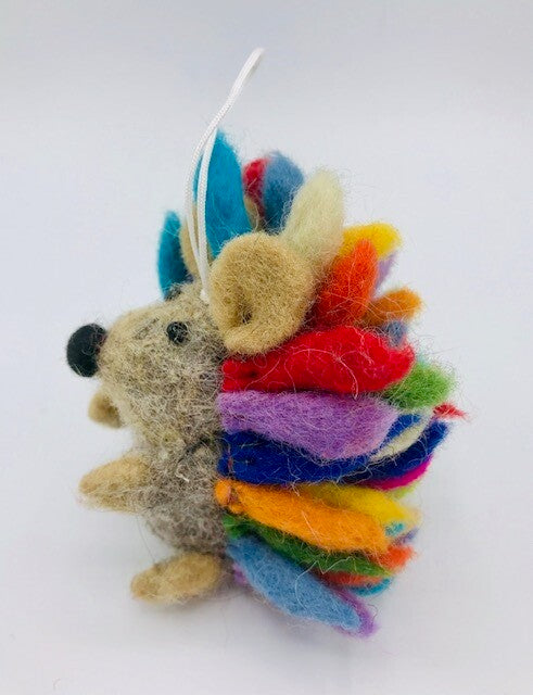 She Sells Sanctuary - Rainbow Hedgehog Ornament