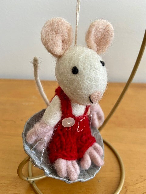 Sledding Mouse Ornament - She Sells Sanctuary