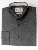 Fashion2017, fallfashion, canadafashion, torontofashion, canadianbrand, fallstyle, minimalfashion, minimal, fashiontrends2017Grey Diamond Print Dress Shirt