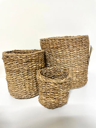 Round Hogla Small Baskets - Set of 3 - Hand Touch