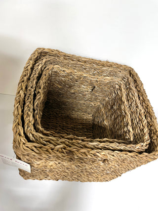 Seagrass Square Basket - Set of 3 - Hand Touch